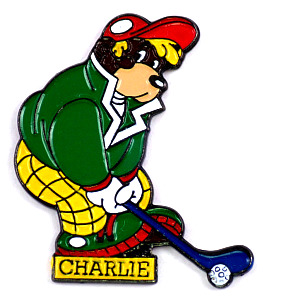 ピンバッジ・ゴルフする熊チャーリー CHARLIE GOLF