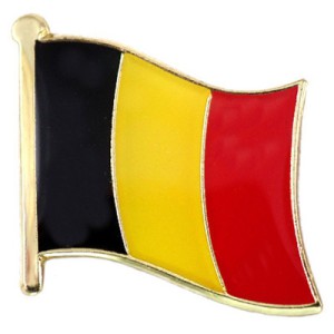 ピンバッジ・ベルギー国旗デラックス薄型キャッチ付き BELGIUM BELGIQUE BELGIE FLAG