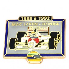 ピンバッジ・アイルトンセナF1車ドライバーマクラーレンホンダ AYRTON-SENNA MACLAREN HONDA