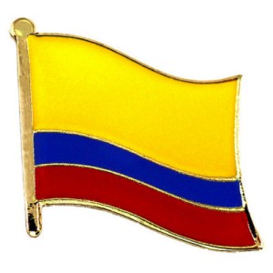 ピンバッジ・NEW!コロンビア国旗デラックス薄型キャッチ付き南米 COLOMBIE COLOMBIA REPUBLIC-OF-COLOMBIA FLAG