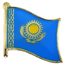 ピンバッジ・NEW!カザフスタン国旗デラックス薄型キャッチ付き太陽と鳥 KAZAKHSTAN REPUBLIC-OF-KAZAKHSTAN FLAG