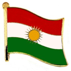 ピンバッジ・NEW!クルディスタン国旗デラックス薄型キャッチ付き太陽 KURDISTAN FLAG