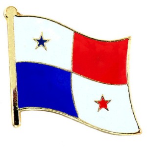 ピンバッジ・NEW!パナマ国旗デラックス薄型キャッチ付きスター星 PANAMA REPUBLIC-OF-PANAMA FLAG