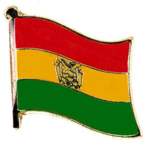 ピンバッジ・NEW!ボリビア国旗デラックス薄型キャッチ付き南米 BOLIVIA FLAG