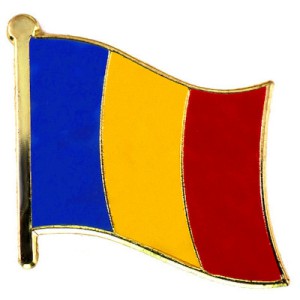 ピンバッジ・NEW!ルーマニア国旗デラックス薄型キャッチ付き東欧 ROMANIA FLAG