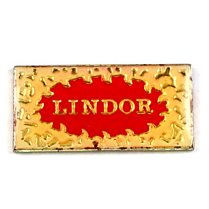 ピンバッジ・リンドール板チョコレート赤スイスの会社 LINDOR LINDT SWISS