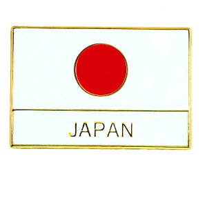 ピンバッジ・NEW!日の丸ジャパン日本の国旗 JAPANの文字