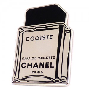 ピンバッジ・シャネル香水エゴイスト銀色シルバー壜型 CHANEL EGOISTE