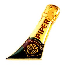 ピンバッジ・パイパーピペ瓶シャンパーニュ酒 PIPER-HEIDSIECK CHAMPAGNE