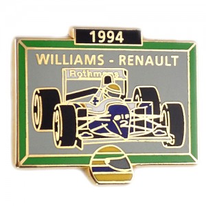 ピンバッジ・アイルトンセナF1ドライバーホンダ車 RENAULT FRANCE