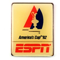 ピンバッジ・アメリカズカップ92フランスチーム帆船 AMERICAS-CUP 1992 ESPN SAN-DIEGO USA