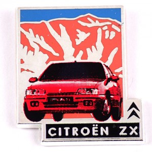 ピンバッジ・赤い山シトロエンＺＸ車 CITROEN FRANCE