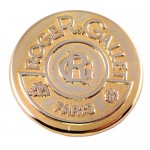 ピンバッジ・ロジェ＆ガレ化粧品パリ金色ゴールド丸型 ROGER&GALLET