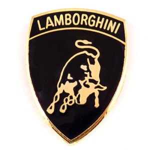 ピンバッジ・ランボルギーニ車エンブレム黒 LAMBORGHINI ITALIA ITALY