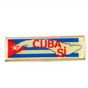 ピンバッジ・キューバCuba島の形と国旗