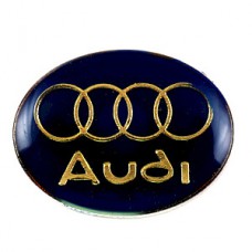 ピンバッジ・アウディ車エンブレム紺色ドイツ楕円 AUDI GERMANY DEUTSCHLAND