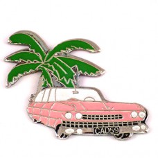 ピンバッジ・ピンクキャディラック車エルビスプレスリー椰子の木 PINK-CADILLAC ELVIS-PRESLEY CAD59 CADILLAC USA