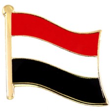 ピンバッジ・NEW!赤白黒イエメン国旗デラックス薄型キャッチ留め金付き YEMEN FLAG