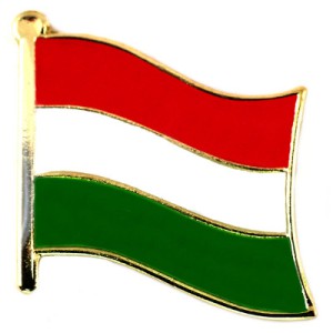 ピンバッジ・NEW!ハンガリー国旗デラックス薄型キャッチ留め金付き HUNGARY FLAG