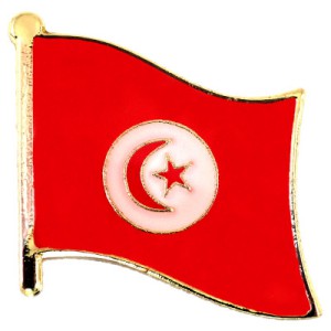 ピンバッジ・NEW!チュニジア国旗デラックス薄型キャッチ留め金付き三日月とスター星 TUNISIE TUNISIA FLAG