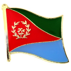 ピンバッジ・NEW!エリトリア国旗デラックス薄型キャッチ留め金付きオリーブの木 ERITREA FLAG