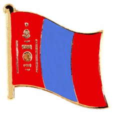 ピンバッジ・NEW!モンゴル国旗デラックス薄型キャッチ留め金付きソヨンボ文字 MONGOLIA FLAG