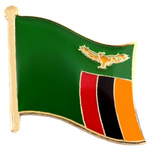 ピンバッジ・NEW!ザンビア国旗デラックス薄型キャッチ留め金付きフィッシュイーグル鷲 ZAMBIAREPUBLIC-OF-ZAMBIA FLAG