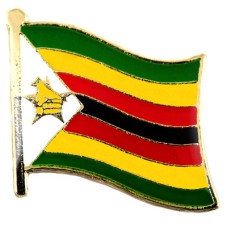 ピンバッジ・NEW!ジンバブエ国旗デラックス薄型キャッチ留め金付きチャプング彫刻の鳥 ZIMBABWE FLAG