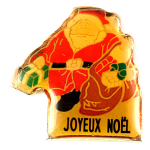 ピンバッジ・サンタクロースのおじいさんクリスマス贈り物 JOYEUX-NOEL SANTA-CLAUS