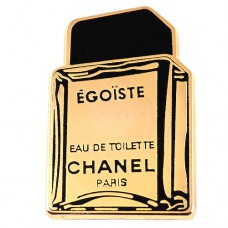 ピンバッジ・シャネル香水エゴイスト金色ゴールド壜オードトワレ型 CHANEL EGOISTE