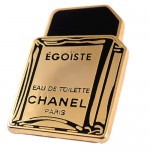 ピンバッジ・シャネル香水エゴイスト金色ゴールド壜オードトワレ型 CHANEL EGOISTE