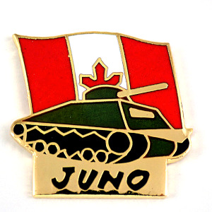 ピンバッジ・戦車カナダ国旗ノルマンディ上陸作戦第二次大戦 CANADA JUNO DEBARQUEMENT WW2 OVERLORD DDAY