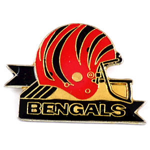 ピンバッジ・アメフトUSAシンシナティベンガルズNFLヘルメット一個オレンジ色 CINCINNATI BENGALS