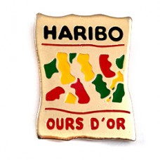 ピンバッジ・ハリボ飴キャンディーカラフル袋 HARIBO OURS-D-OR GERMANY