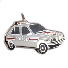 ピンバッジ・パトカー警察の車プジョー205/白 PEUGEOT-205 POLICE FRANCE PEUGEOT