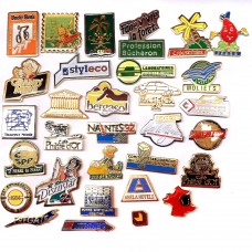 フランス ピンズ 雑貨 ヴィンテージ ピンバッジまとめて30個セット まとめ売り 大量 フレンチ ビンテージ 広告 女の子コーヒー車ディスコスター自転車など