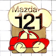 ピンバッジ・マツダ121赤の車 MAZDA MAZDA-121