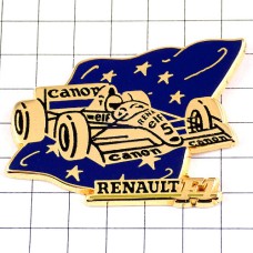 ピンバッジ・キャノンF1レース車ルノー旗ユーロEU欧州連合 RENAULT FRANCE