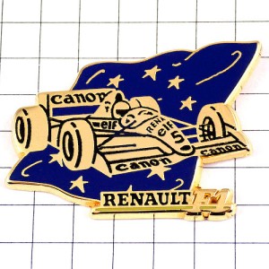 ピンバッジ・キャノンF1レース車ルノー旗ユーロEU欧州連合 RENAULT FRANCE