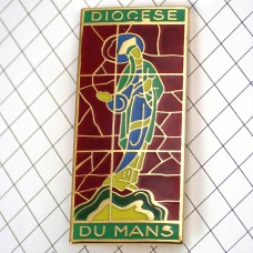 ブローチ・ルマン司教区サンジュリアン大聖堂ステンドグラス昇天 DIOCESE LE-MANS FRANCE BROCHE