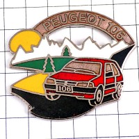 ピンバッジ・プジョー１０６赤い車 PEUGEOT-106 FRANCE PEUGEOT