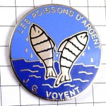 ピンバッジ・海から飛び出す魚二匹 POISSONS-D-ARGENT  JG-VOYENT SILVER FRANCE