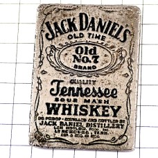 ピンバッジ・ジャックダニエル酒ウイスキー銀色ピューター製 JACK-DANIELS TENNESSEE WHISKY WHISKEY