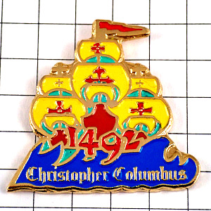 ピンバッジ・コロンブス1492年の帆船 CHRISTOPHER-COLUMBUS AMERICA-1492 SANTA-MARIA