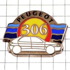 ピンバッジ・プジョー３０６白い車 PEUGEOT FRANCE