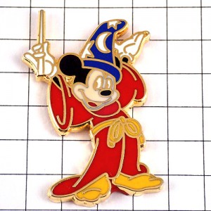 ピンバッジ・ミッキーマウス魔法使いディズニー DISNEY MICKEY MAGICIAN