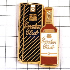 ピンバッジ・カナディアンクラブ酒ウイスキー瓶と箱 WHISKY CANADIAN-CLUB