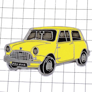 ピンバッジ・オースティン車ミニクーパー黄色イギリス英国 AUSTIN MINI COOPER AUSTIN-MINI-COOPER MORRIS-MINI-COOPER ENGLAND