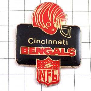 ピンバッジ・アメフトＮＦＬシンシナティベンガルズのヘルメット赤 CINCINNATI BENGALS