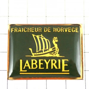 ピンバッジ・ボートヨット帆船ラベリ社フォアグラ鴨 LABEYRIE TRAITEUR FRANCE NORWAY